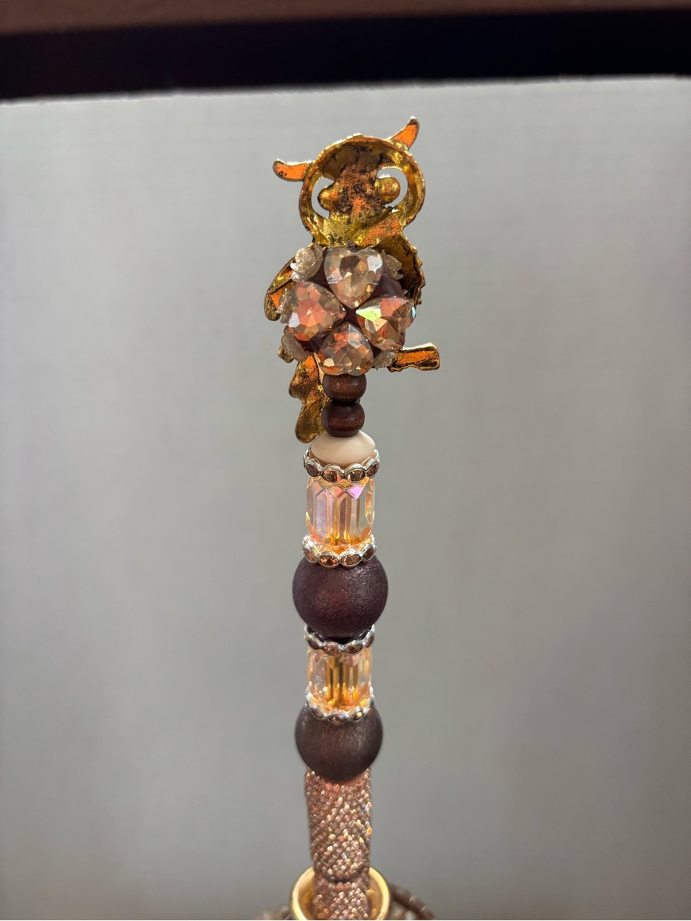 Handmade Owl Beaded Decorative Pen - Picture 2 of 2